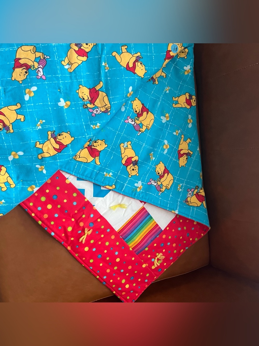Disney's Winnie-the-Pooh Quilted Custom Handmade Quilt Baby Blanket 35 by 43